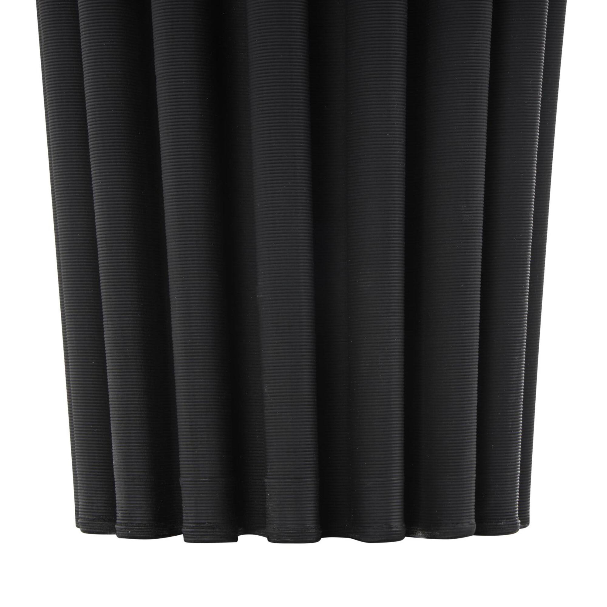Black Abstract Dimensional Ribbed Ceramic Vase